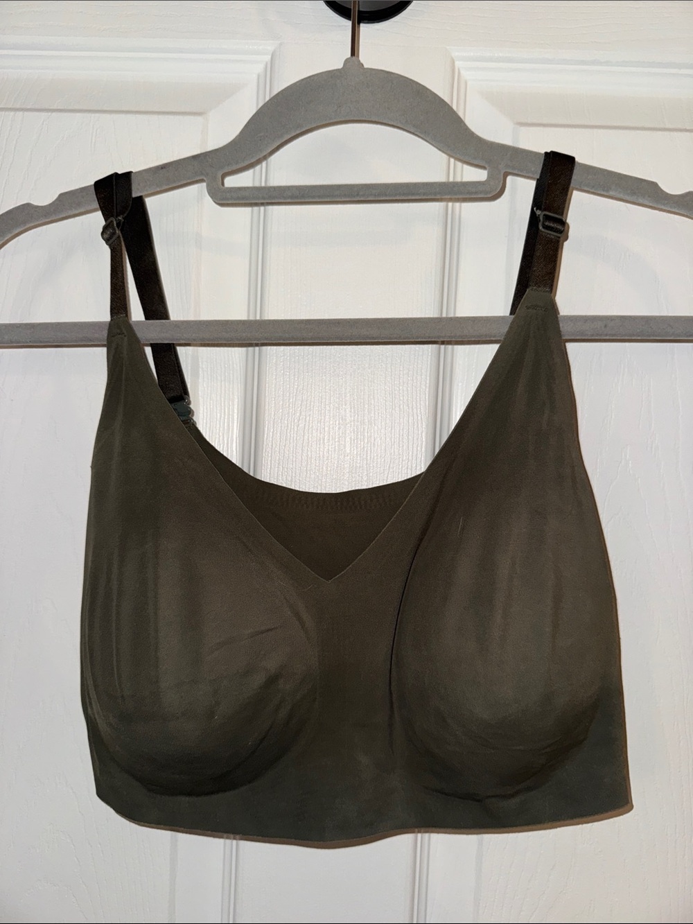 TRULY Olive Green Seamless Bralette with Adjustable Straps